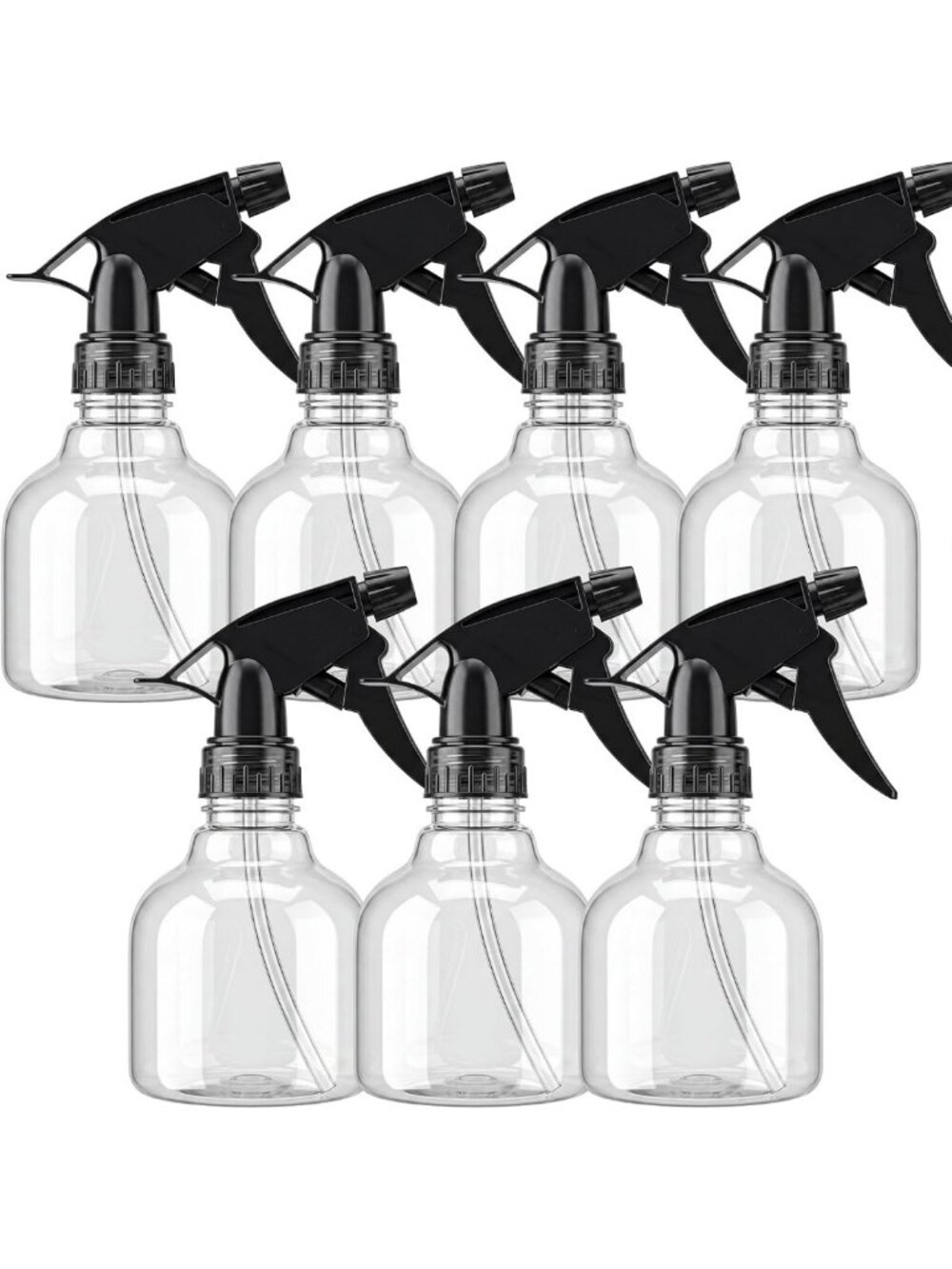 7pcs 8oz Clear Spray Bottles with Adjustable Nozzles, Funnel & Labels for Hair